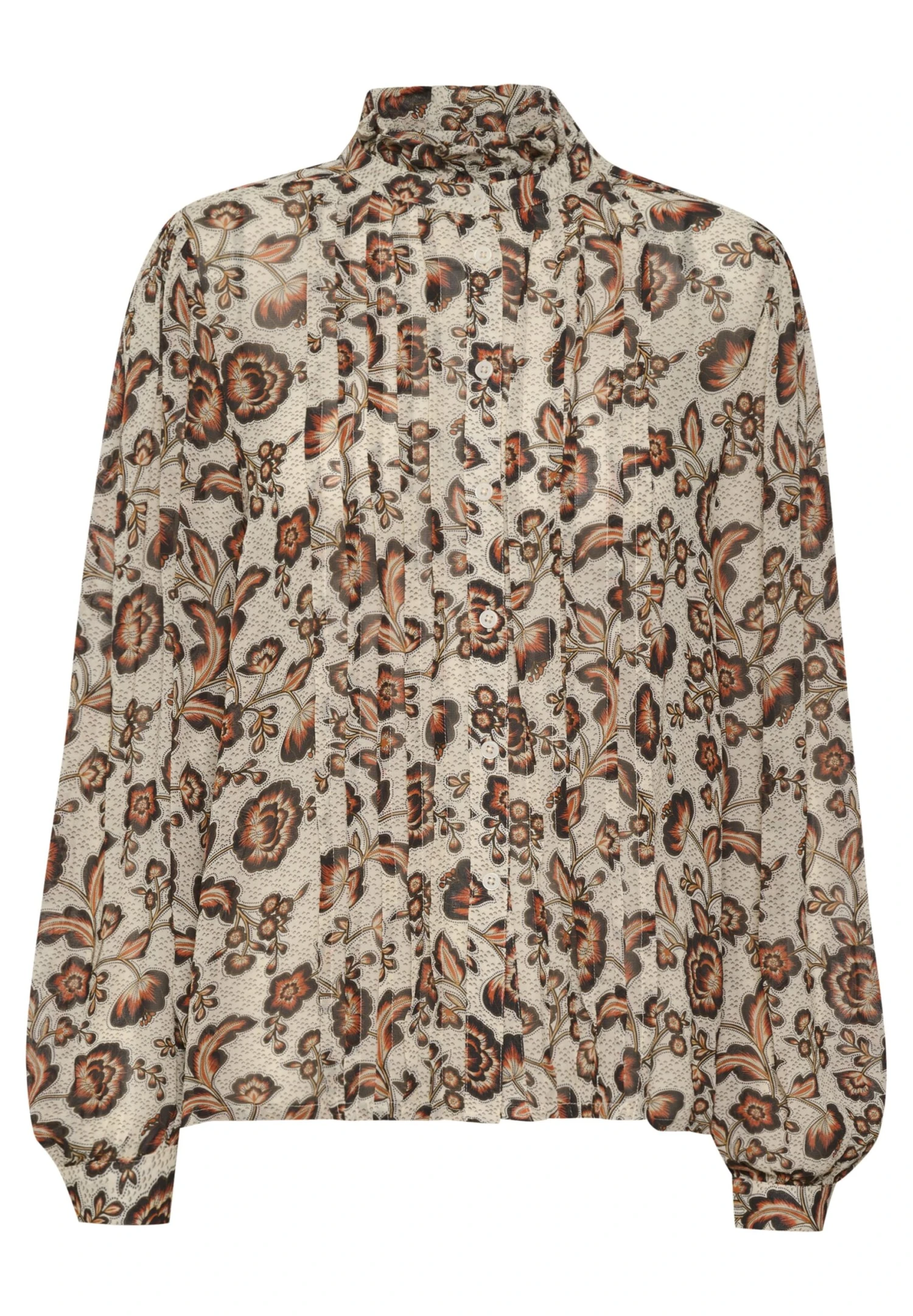 Part Two Viktorine - Overhemdblouse - Koi Japanese Flower Print 7 Part Two Viktorine - Overhemdblouse - Koi Japanese Flower Print - Afbeelding 5