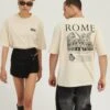 YOURTURN Rome Tee Unisex - T-Shirt Print - Mottled Light Brown 2 YOURTURN Rome Tee Unisex - T-Shirt Print - Mottled Light Brown -Lyno Kleding Winkel 07017d2cd401401ea70ed2bd25c35478