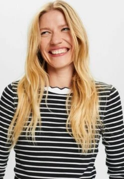 ESPRIT Muschelkante Am Ausschnitt - Longsleeve - Black -Lyno Kleding Winkel 3b4e6e0b5a0a48d09a5ec484746cc247