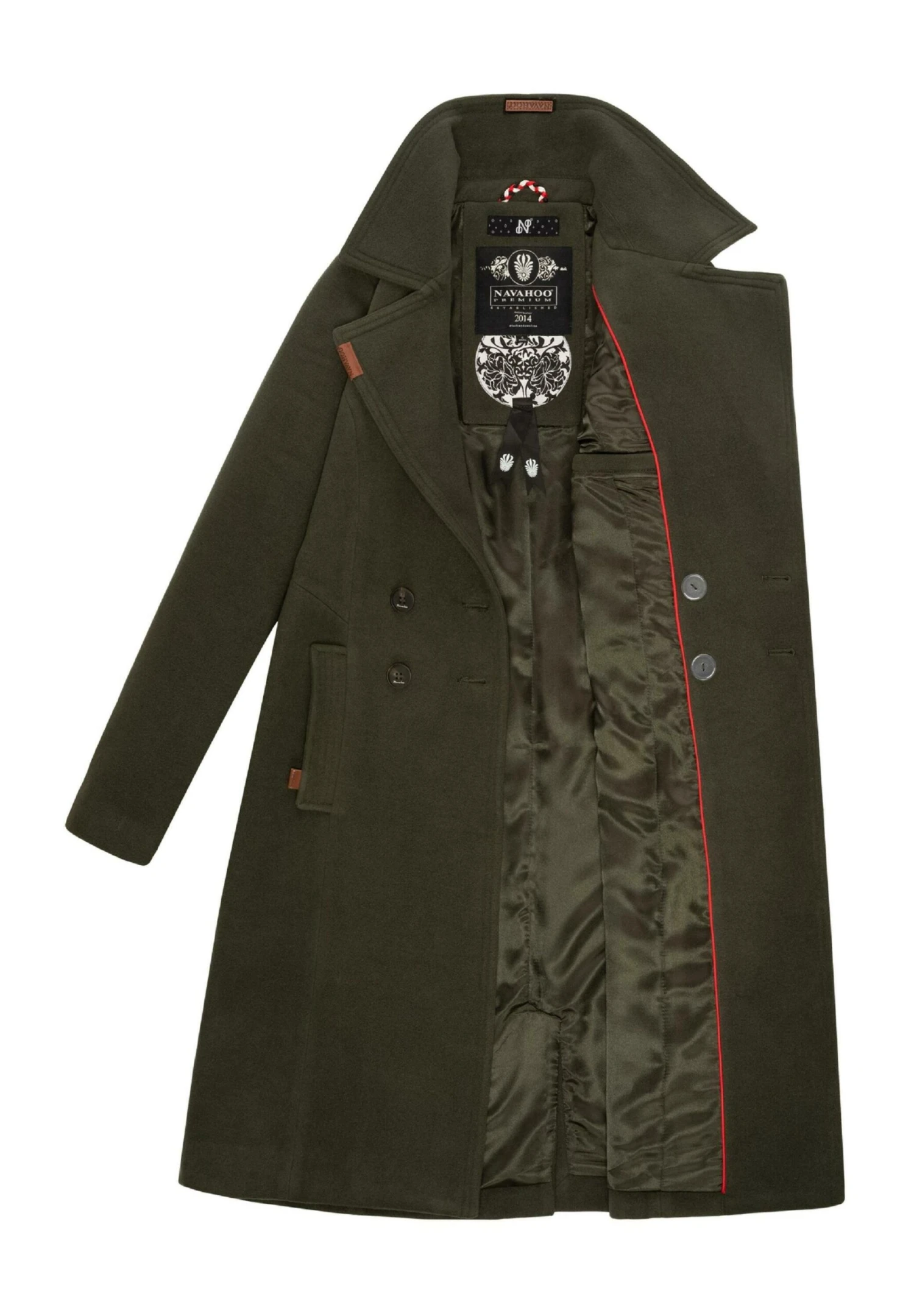 Navahoo Wooly - Halflange Jas - Dark Green 8 Navahoo Wooly - Halflange Jas - Dark Green - Afbeelding 6