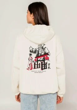 Kaotiko Geisha - Hoodie - Ivory -Lyno Kleding Winkel 52e3e7b0f57042f4a87d76f388b291b4
