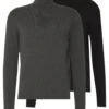 Pier One 2 Pack - Basic Turtleneck - Trui - Black/Mottled Dark Grey -Lyno Kleding Winkel 564ded1d5c3c4890971ea33fb300ac4a