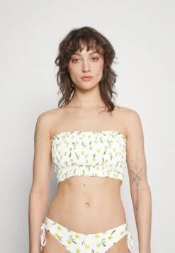 Seafolly Summer Crush Shirred Long Line Bandeau - Bikinitop - Off-White