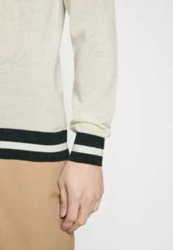 Hackett London Contrast Trim V Neck - Vest - Ecru/Green -Lyno Kleding Winkel 774964fc29994725a96951b1de56ca12