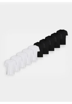 Pier One 10 Pack - T-Shirt Basic - White/Black -Lyno Kleding Winkel a47858ffbc3a4fd8908751110de7e4fb