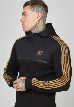 SikSilk Tape Zip Thru - Sweater Met Rits - Black -Lyno Kleding Winkel b656c7248d824df2be13c7eaff4d3cfd