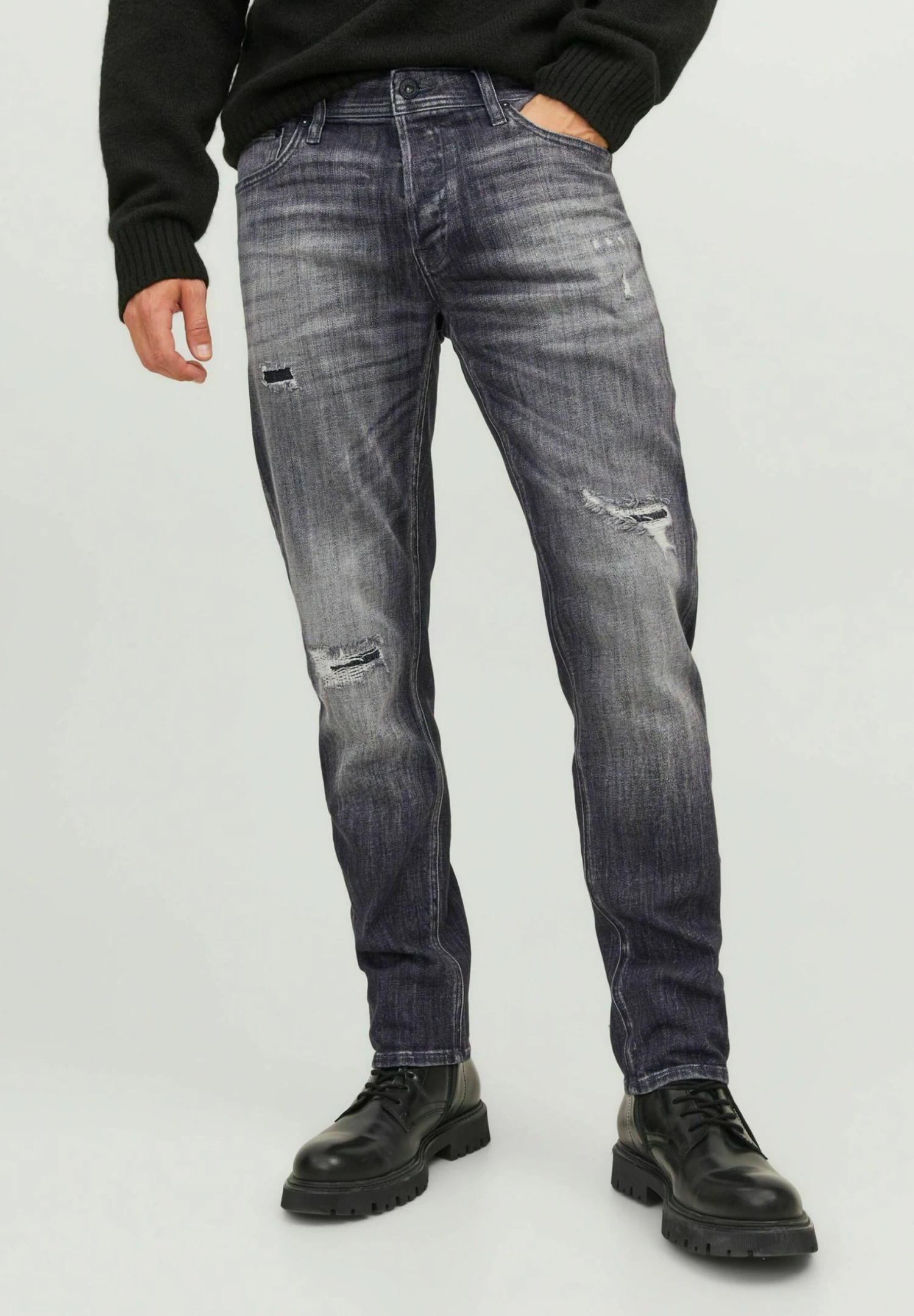 Jack & Jones Jjimike Jjoriginal Ge- Slim Fit Jeans - Grey Denim 3 Jack & Jones Jjimike Jjoriginal Ge- Slim Fit Jeans - Grey Denim