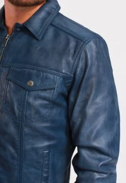 Lee Cooper Leren Jas - Vintage Blue -Lyno Kleding Winkel c4f0719ae49d45918bf4fef41f574f88