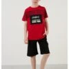 LELA Regular Fit Shorts And T-Shirt - Shorts - Red -Lyno Kleding Winkel c5bb026b2546441ba9132df5c7f179d0