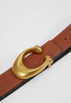 Coach Sculpted Reversible Belt - Riem - Black/Saddle -Lyno Kleding Winkel d0ffa7609ce34dc6ad8b5bcf92b2e712