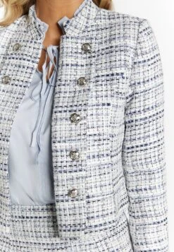 Faina Bouclé - Blazer - Blau Mehrfarbig -Lyno Kleding Winkel f8509fe12c2a4505be7d60002b7c5323